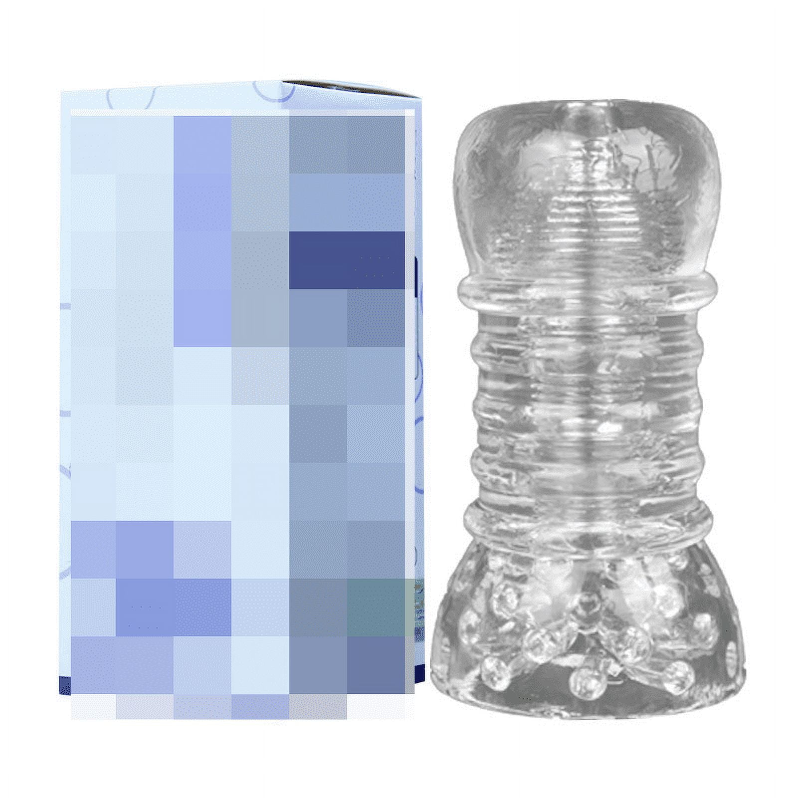 Male Masturbator Penile Delayed Training Transparent Channel Masturbating  Cup Soft Silicone Massager for Men Toys-Transparent Bulge Texture Tunnel ...