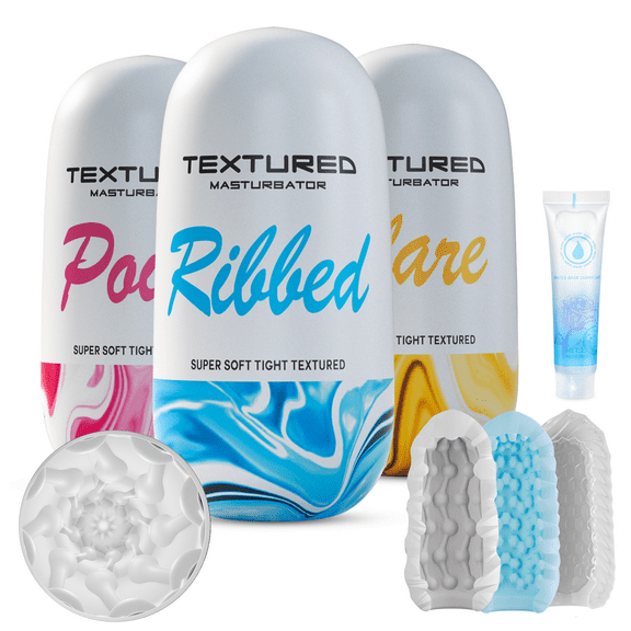 Male Masturbator Sex Toys for Men, 3 Set Stroker Male Masturbators Cup Without Vibration