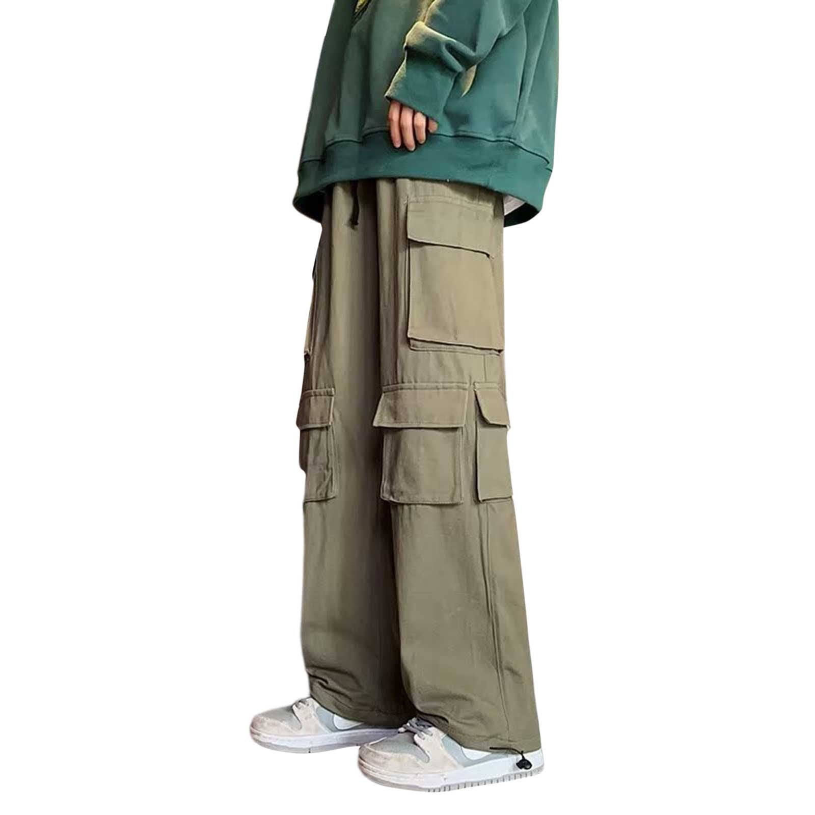 Male Multi Pockets Work 8 Year Pants Trend New Solid Mens Pants Color