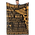 thumbnail image 1 of Male Nurse Blanket, Funny Nurse Gifts for Men, Murse, Warm Soft Fuzzy Blanket for RN, Retired Male Nurse, Throw Blanket 50x65 Inches, Blue, 1 of 6