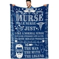 thumbnail image 1 of Male Nurse Blanket, Funny Nurse Gifts for Men, Murse, Warm Soft Fuzzy Blanket for RN, Retired Male Nurse, Throw Blanket 50x65 Inches, Blue, 1 of 6