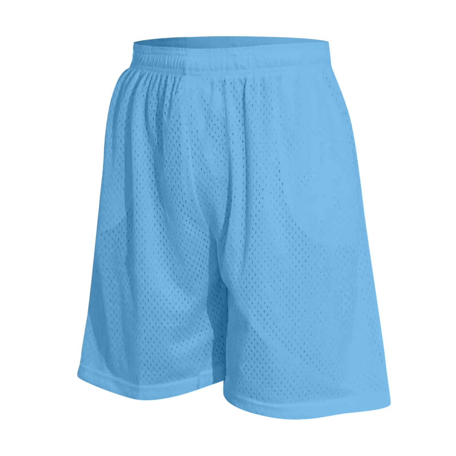 Male Plain Mesh Shorts Pocket Casual Basketball Shorts Gym