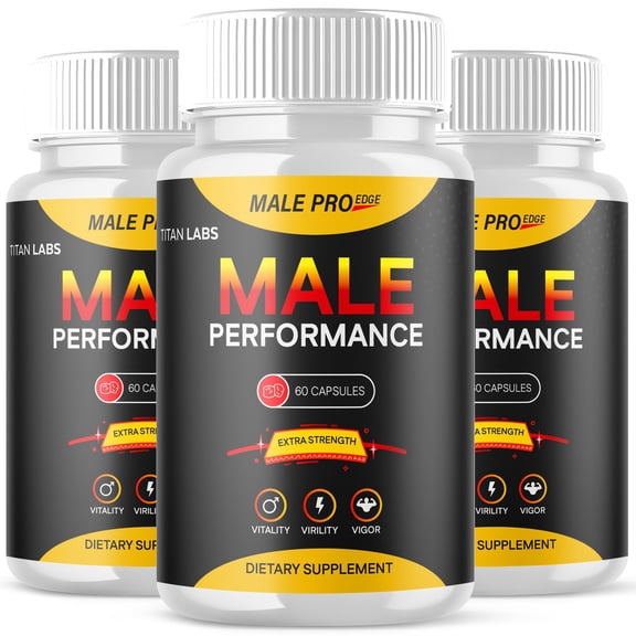 Male Pro Edge Advanced Formula Natural Supplement Pills for Max Strength 180 Capsules