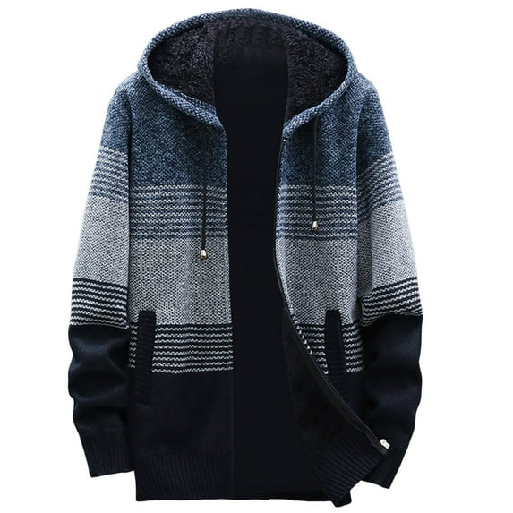 Male Pullover Sweaters Autumn Winter Slim Fit Casual Men Plus Thick Sweater Large Size Hooded Cardigan Hat Fashion Comfortable Sweater