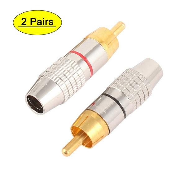 Male RCA 3mm Plug Jack Audio Video Cable Connectors Adapter 4pcs