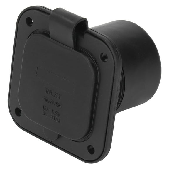 Male Receptacle,  Plated Brass Flange Power Inlet 2 Pole 3 Wire 15A 125V For Electronic Devices