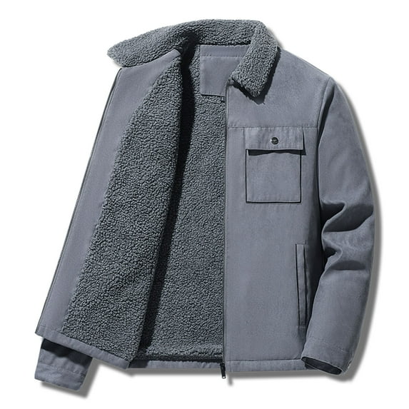 Male Relaxed Fit Utility Coat Workwear Lined Multiple Pockets Winter Hooded Jacket