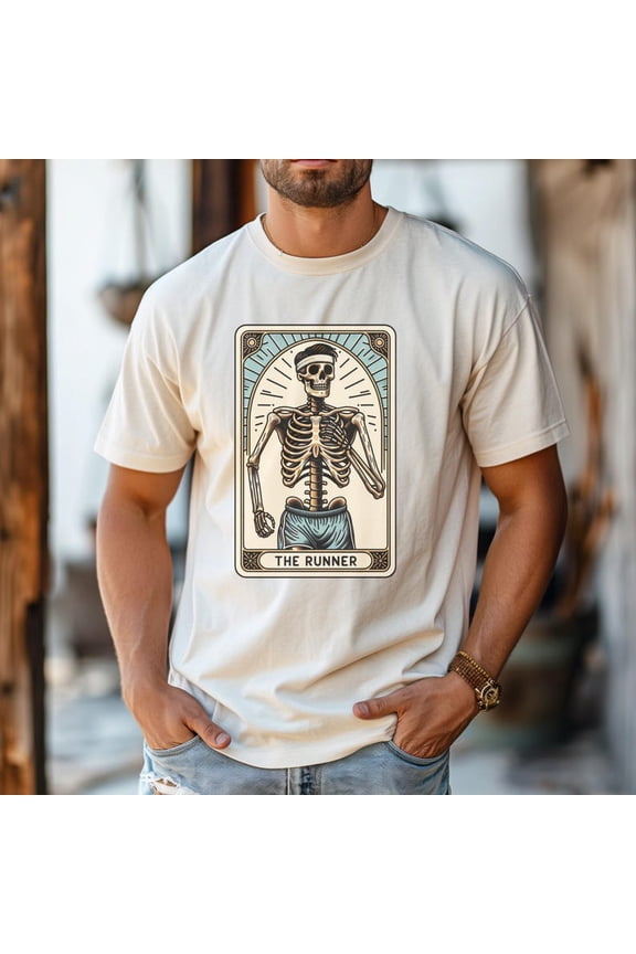 Male Runner Running Tarot Card Man 5K 10K Half Marathon T-Shirt