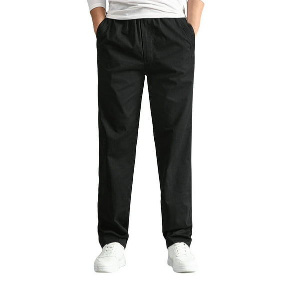 Male Slim Fit Spring Cargo Trousers Mens Fashion Casual Loose Cotton Plus Size Pocket Lace Up Frenulum Pants Overall