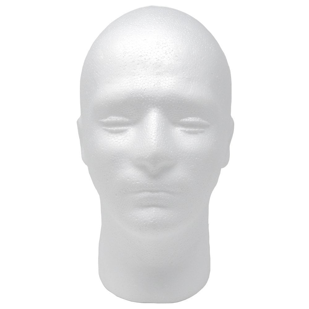foraineam Foraineam 2 Pack Male Styrofoam Head 11 Inch Man Mannequin  Manikin Foam Heads Wig Holder Hats Glasses Display Stand