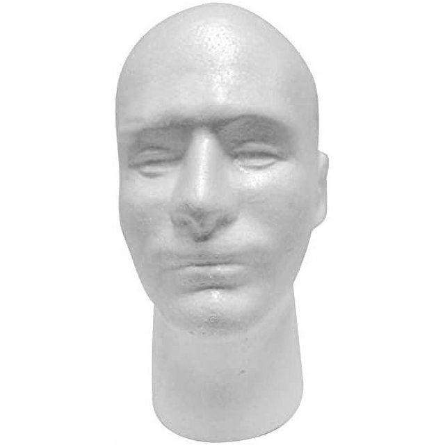 Male Styrofoam Mannequin Head Display