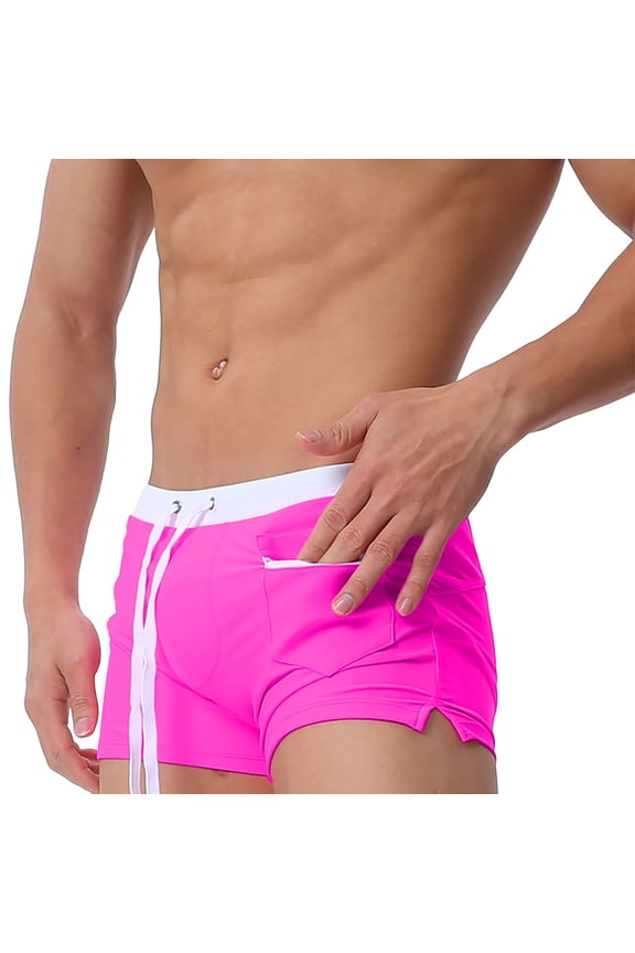 Male Summer Cool Sports Soild Color Fit Beach Shorts Triangle Fashion Sexy Swimming Trunks