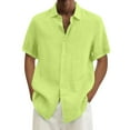 thumbnail image 1 of Male Summer Hawaii Solid Shirt Short Sleeve Double Pocket Turn Down Collar Button Shirt Jumpsuit Mens Fit Apparel Exchange Men Mens Large Shirt Long Sleeve Pack Shirts for Men, 1 of 4