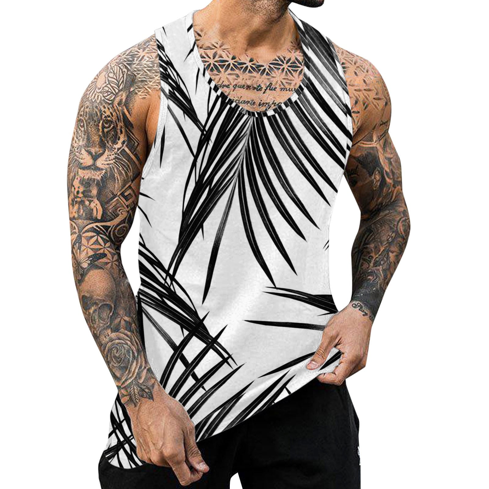 Male Summer Tank Top Breathable Large Size Casual Sleeveless Top Loose ...