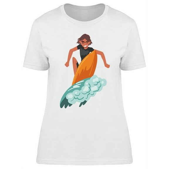 Male Surfer Riding A Wave T-Shirt Women -Image by Shutterstock, Female Small