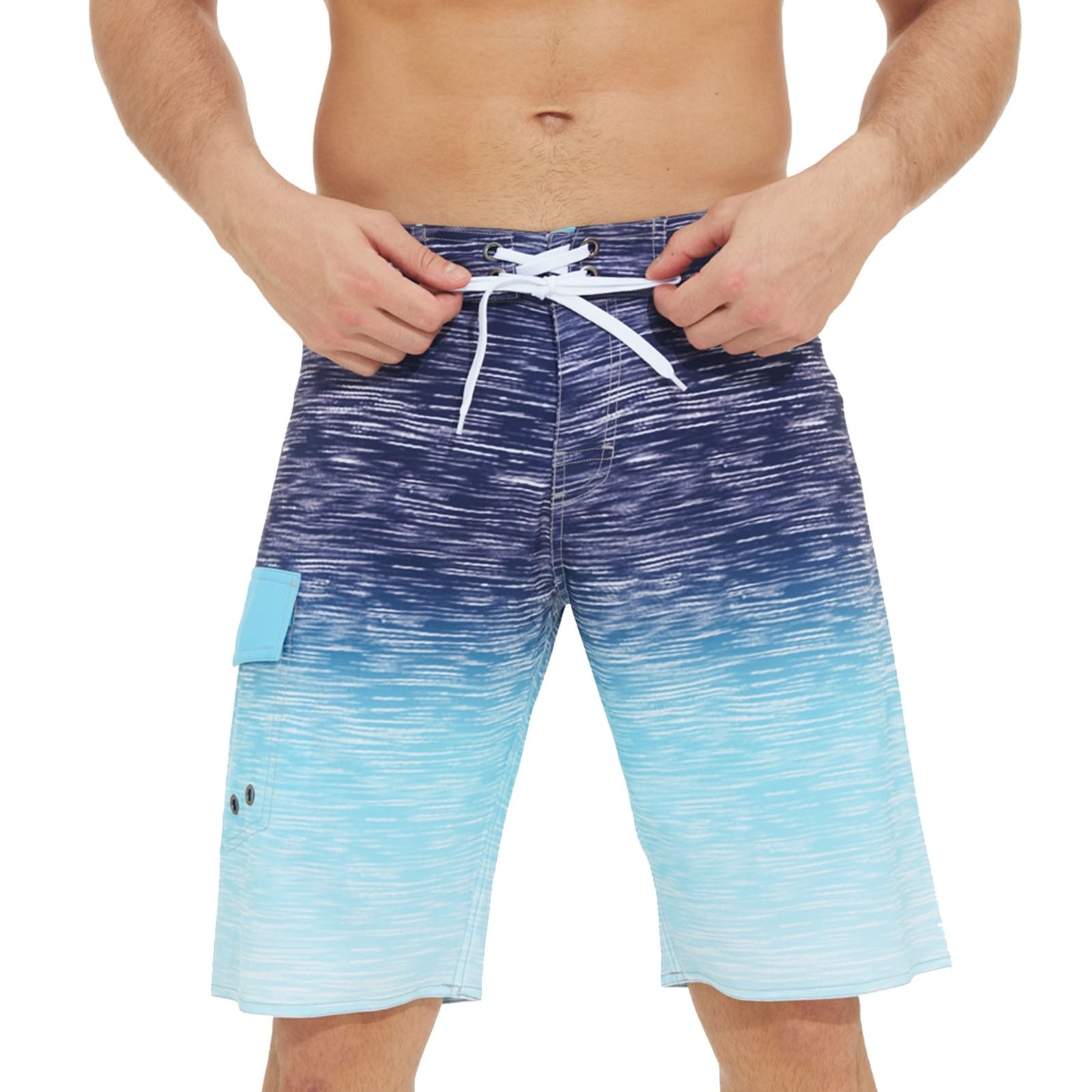 GAQLIVE Male Swimming Shorts Boxer Swimwear Pockets Seaside Lining