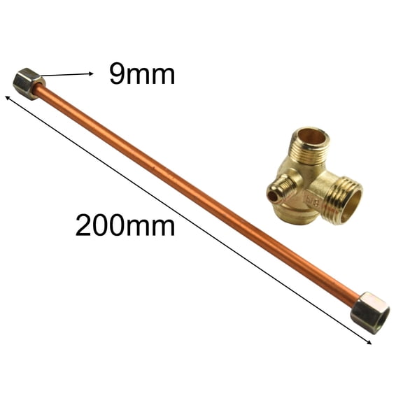 Male Thread G1/8 Air Compressor Check Valve Zinc Alloy Connector Accessories With 3-Port Exhaust Tube 200Mm Parts 20Mm/16Mm 10Mm Smile Home