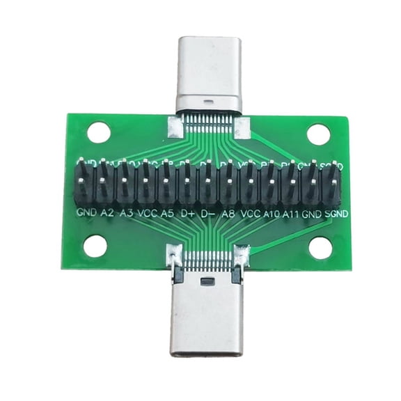 Male To Female Type C Test PCB Board Universal with USB 3.1 Port 20.6X36.2MM Pins