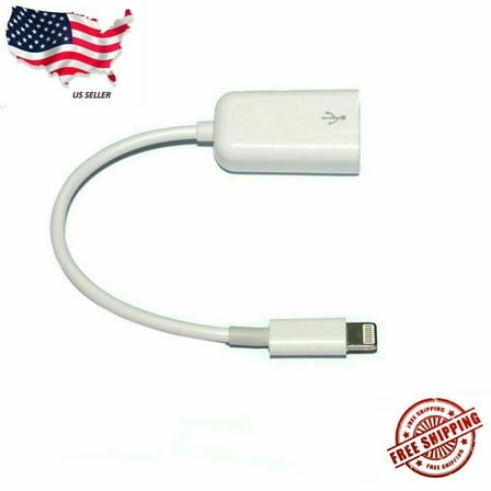 Male To USB Female OTG Adapter Cable Cord ipad iPhone 5 6 Plus 7/XS/XR/ 11 12 13