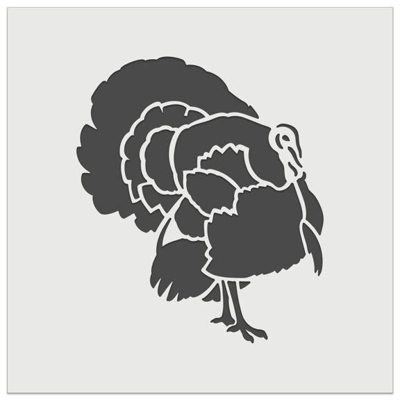 Male Turkey with Feathers Out Thanksgiving DIY Cookie Wall Craft Stencil - 3.5 Inch