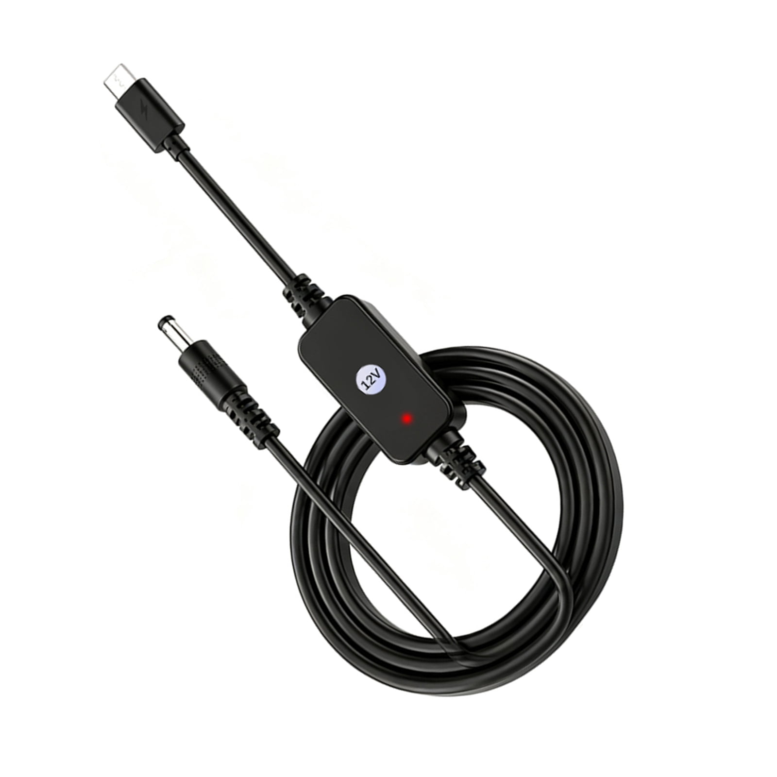 Male USB C to DC5521 Barrels Power Cable with Inline Module and Red ...