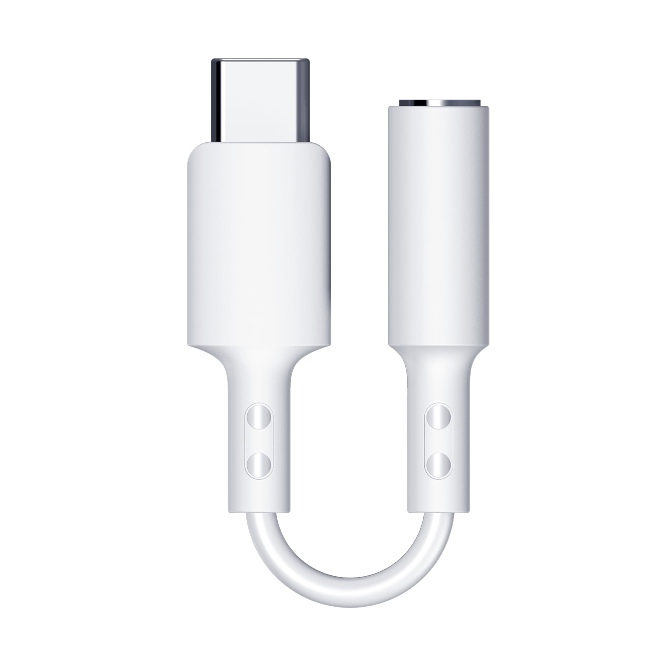 Male USB C to Female AUX ADAPTER 3.5 mm, White