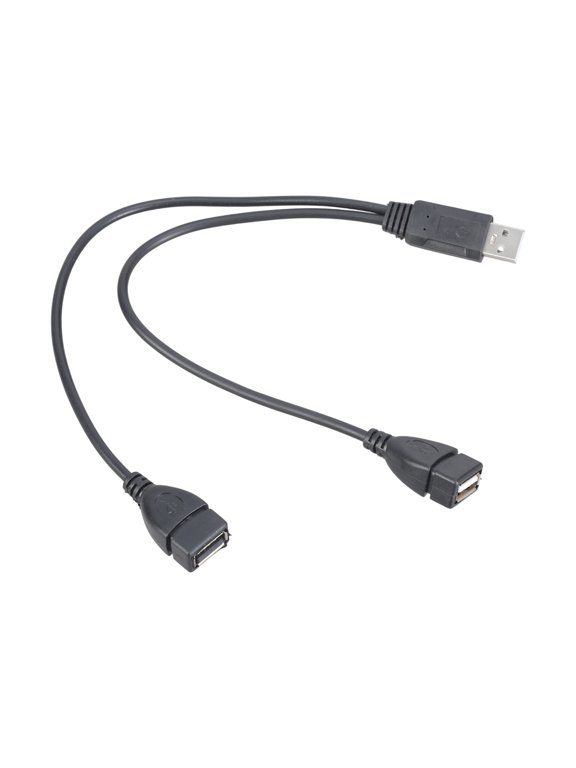 Male USB to Double USB Female Y Splitter Cable Adapter Cord 480Mbps Data Transmission for Phones Device Charging