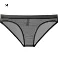 thumbnail image 1 of Male Ultra-thin Mesh Breathable Underclothes Underpants Briefs Full Transparent BLACK M, 1 of 8
