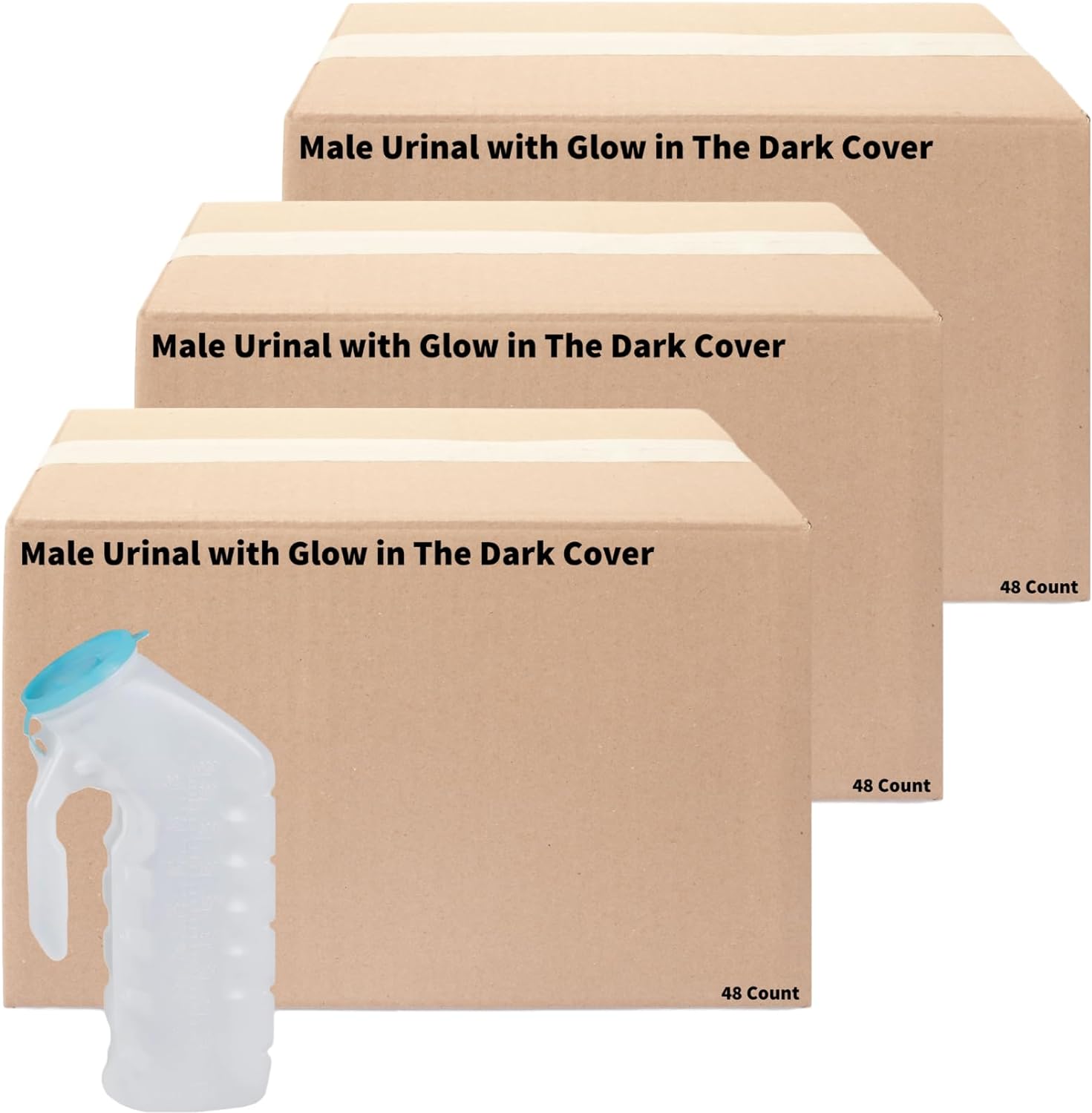Male Urinal with Glow in The Dark Cover and Handle [32oz Pack] Portable