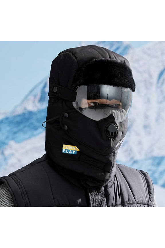 Male Winter Outdoor Cycling Hiking Warm Windproof Hat Ear Lei Feng Hat G Stone Winter Hat Trapper Hat Mens Fuzzy Hat Winter Hat with over Ear Cap Cold Weather Hats for Men Thermal Winter Hat