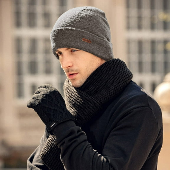 Male Winter Warm Outdoor Baotou Hat Wool Hat Knitted Hat Men Ear Warmer Winter Wear Old Trapper Hat Stocking Cap Men Warm Weather Gear for Men Mens Warm Hats Winter Mad Hat Men Leather Christmas