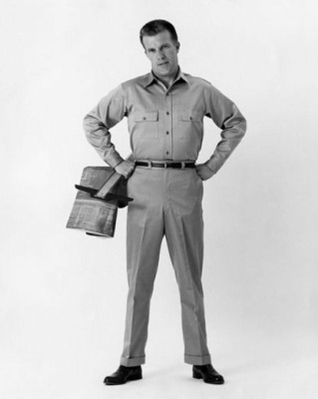 Male architect standing with arms akimbo Canvas Art - (24 x 36)