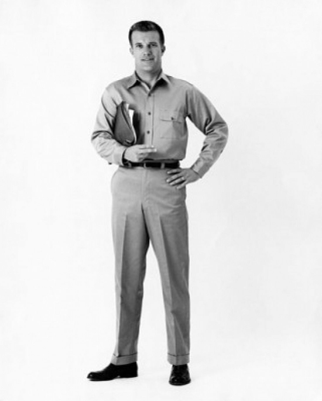 Male architect standing with his hand on his hip Canvas Art - (18 x 24)