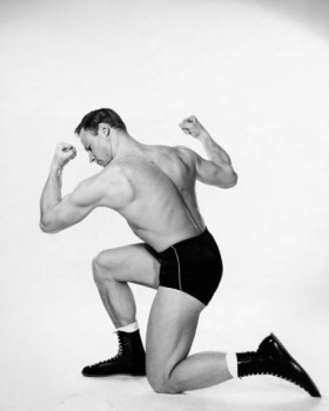 Male body builder flexing his muscles Canvas Art - (18 x 24)