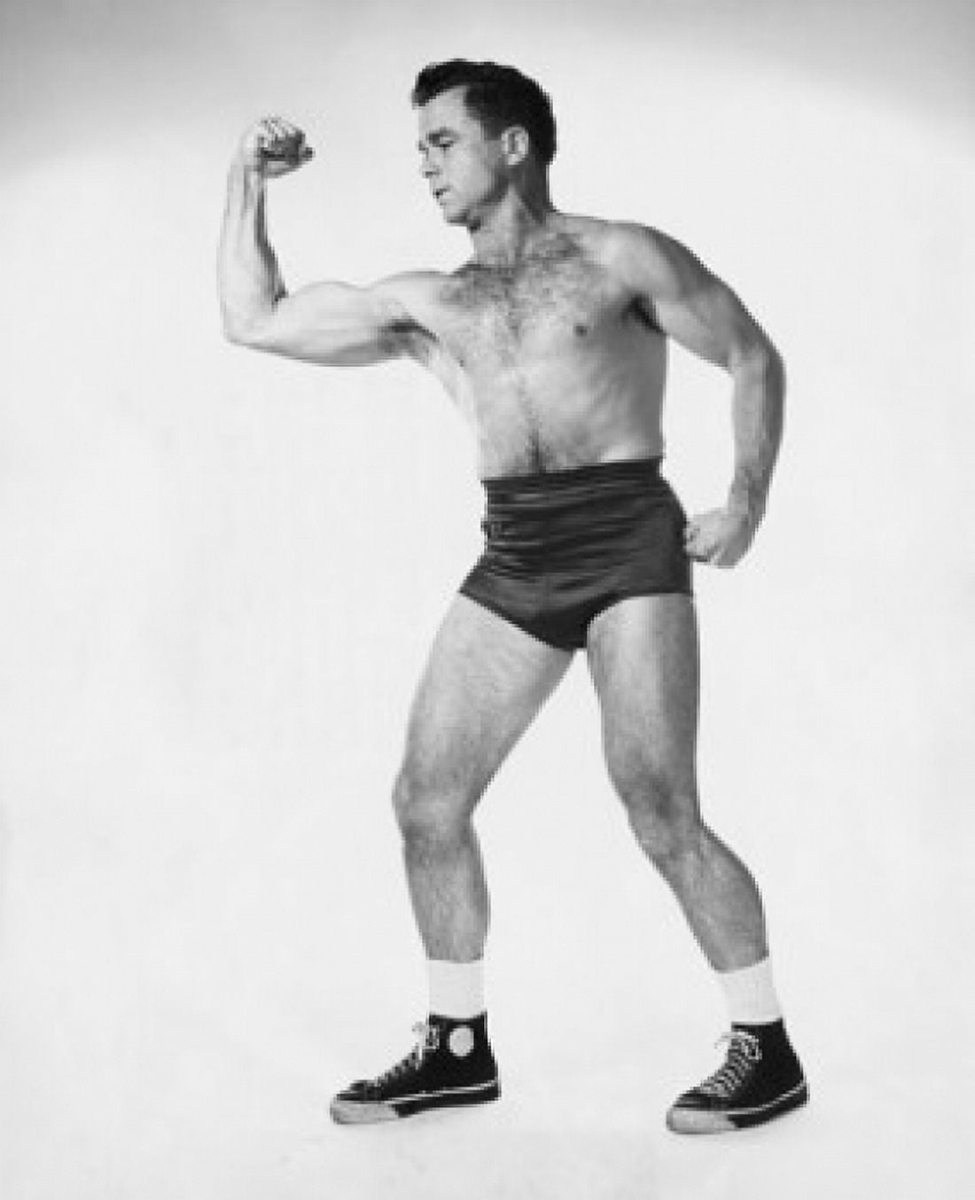 Male body builder flexing his muscles Canvas Art - (18 x 24)