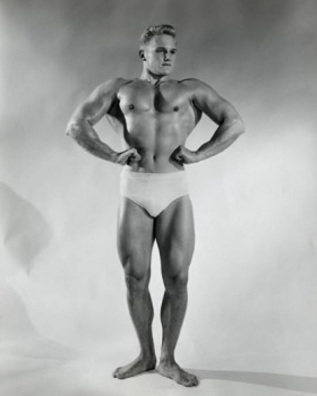 Male body builder flexing his muscles Canvas Art - (18 x 24)