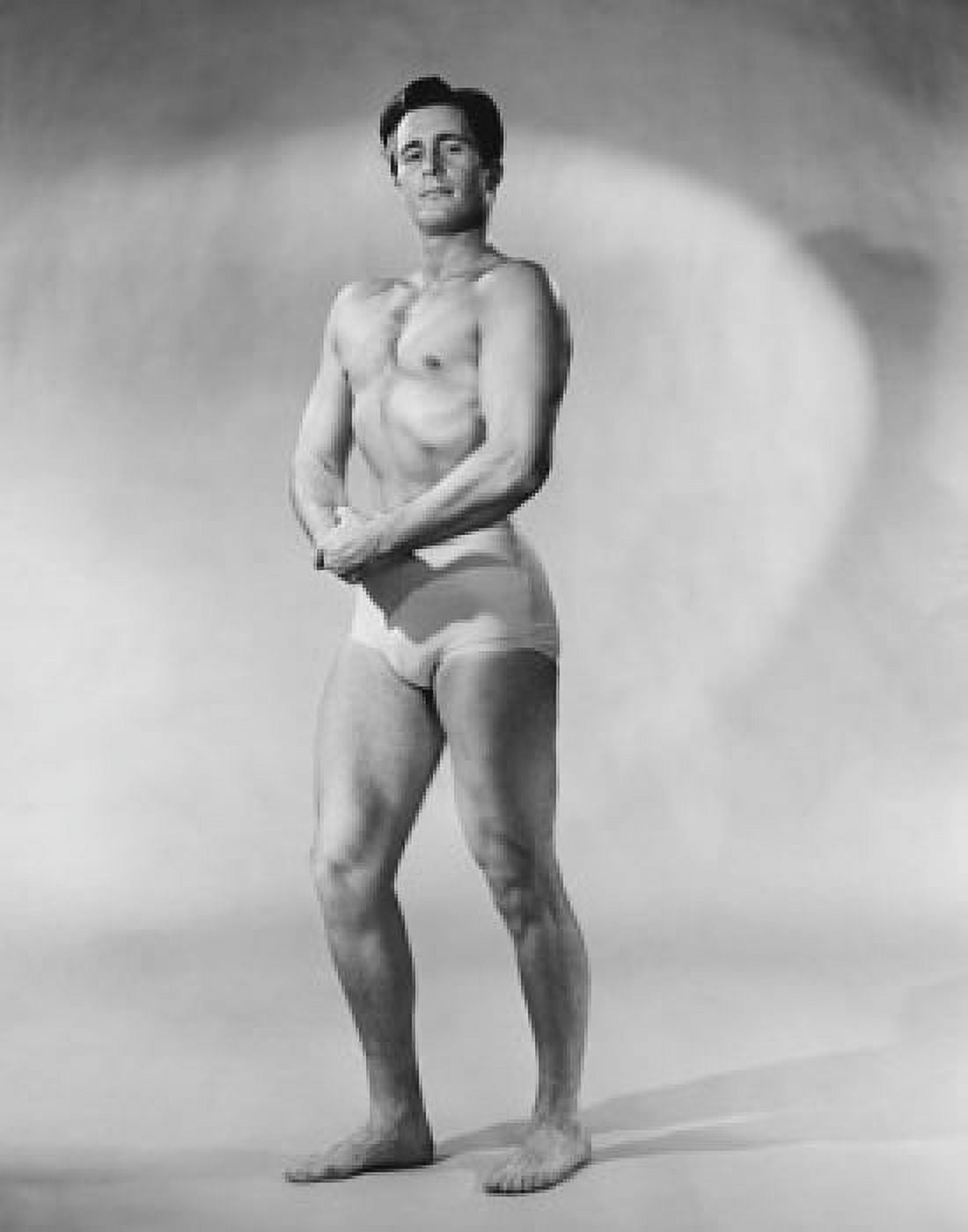 Male body builder flexing his muscles Canvas Art - (24 x 36)