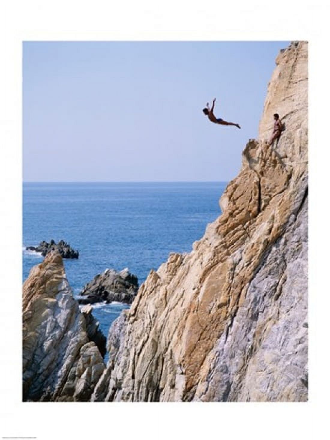 Male cliff diver jumping off a cliff La Quebrada Acapulco Mexico Canvas Art -  (18 x 24)