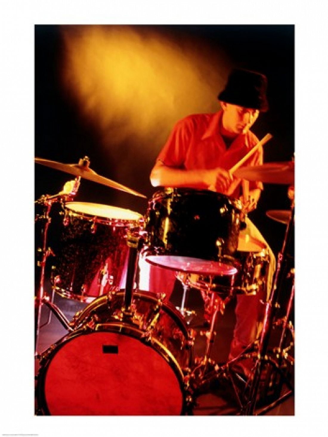 Male drummer playing drums Canvas Art - (18 x 24)