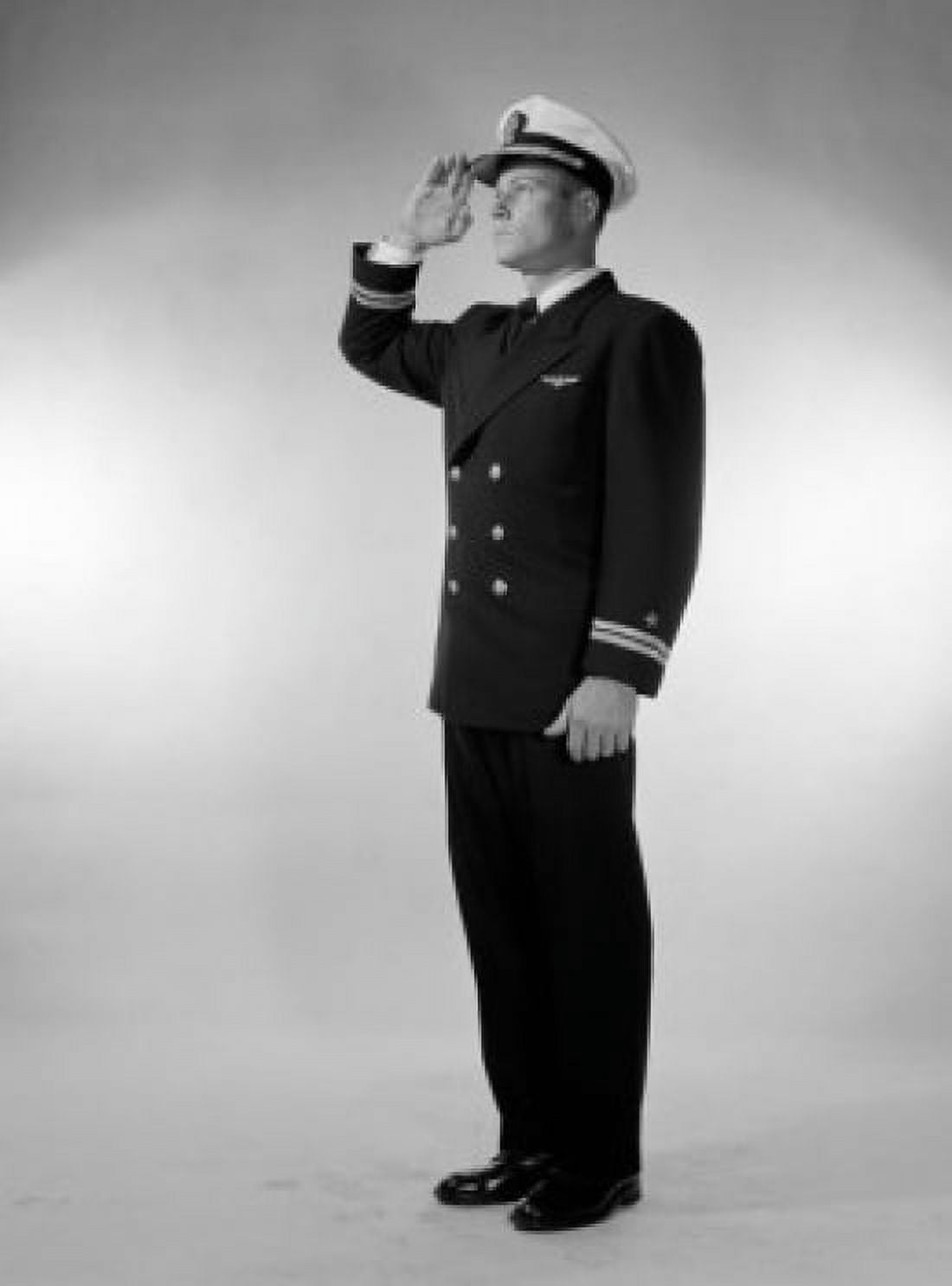 Male pilot saluting Canvas Art - (18 x 24)