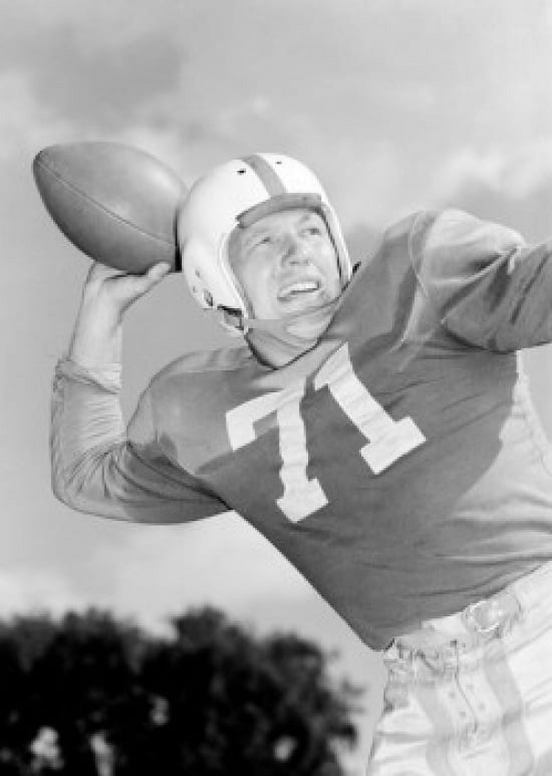 Male quarterback throwing football Canvas Art - (24 x 36)