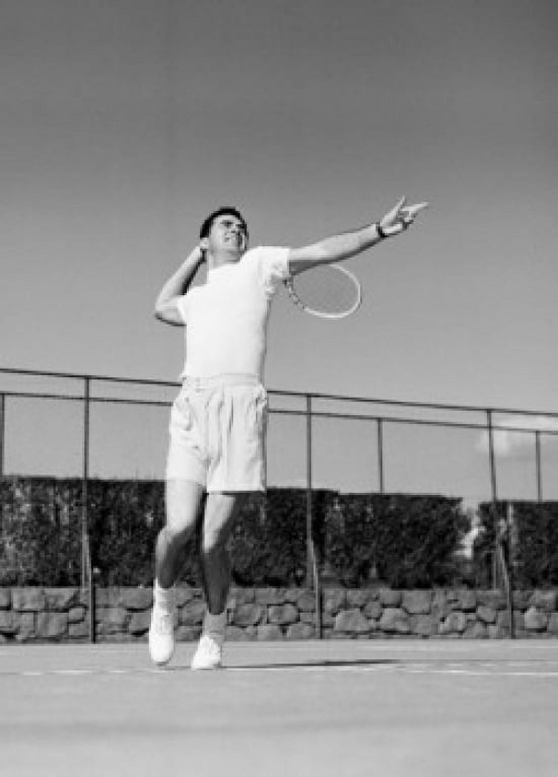 Male tennis player serving Canvas Art - (24 x 36)
