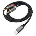 thumbnail image 1 of Male to 2 RCA Y Male Cable USB C Aux Cable Cable for Smartphones Laptops 2m, 1 of 8