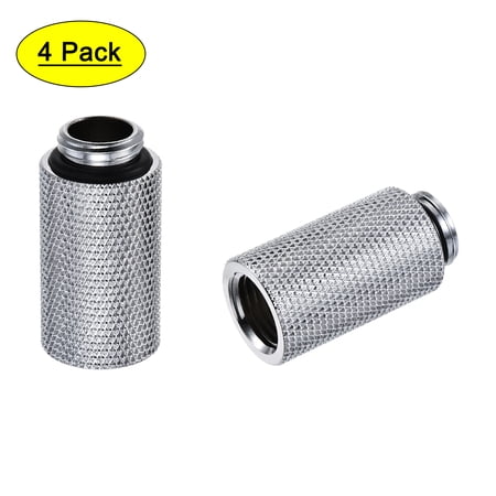 Male to Female Extender Fitting G1/4 x 30mm for Computer Water Cooling System Silver 4pcs