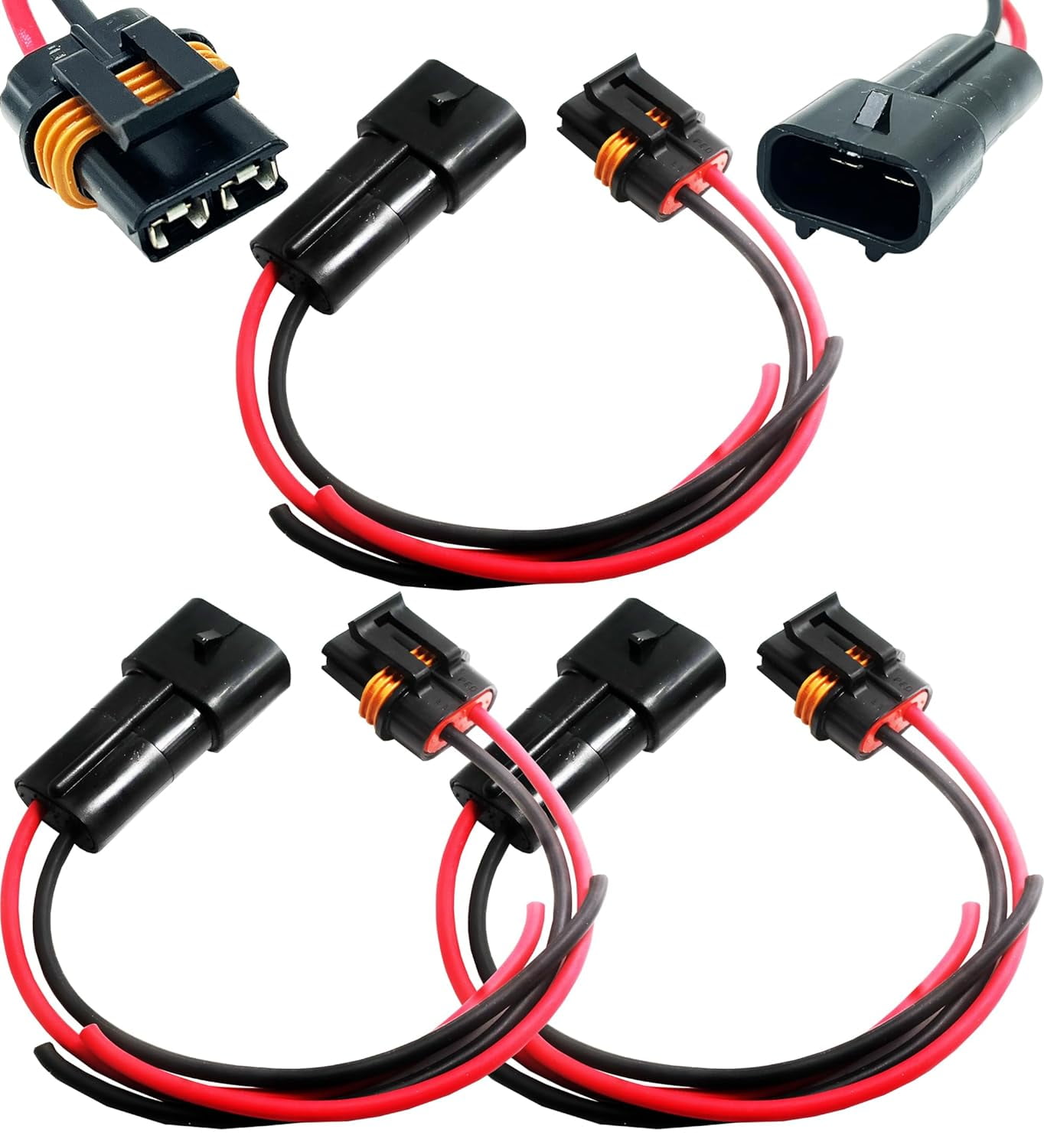 Male To Female Pigtail 12 GA Metri Pack 630 Series 2 Pin 43 Amp male-to-female-pigtail-12-ga-metri-pack-630-series-2-pin-43-amp