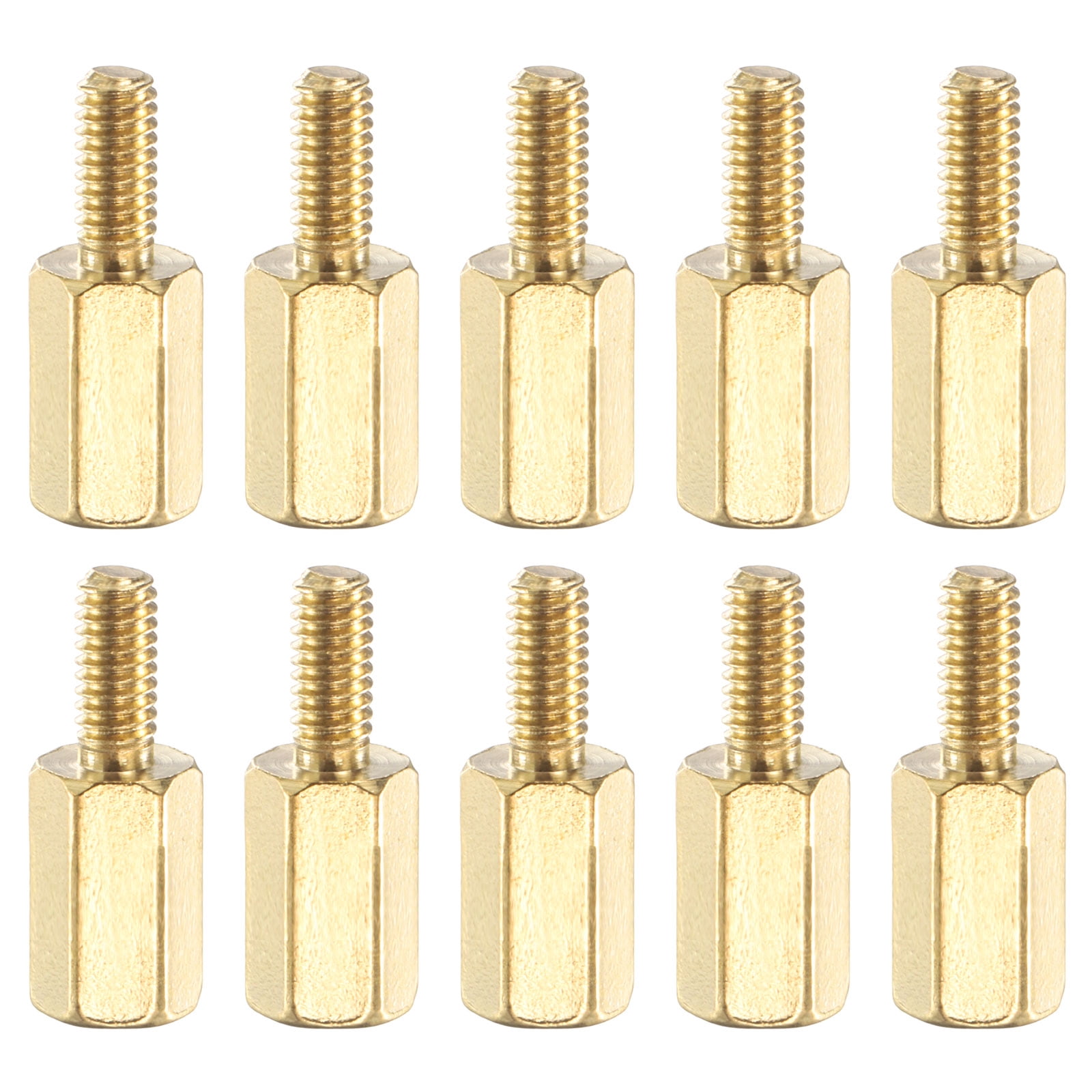 Male to Female Thread Spacer Screws M2.5 x 10mm + 6mm Brass Hex ...