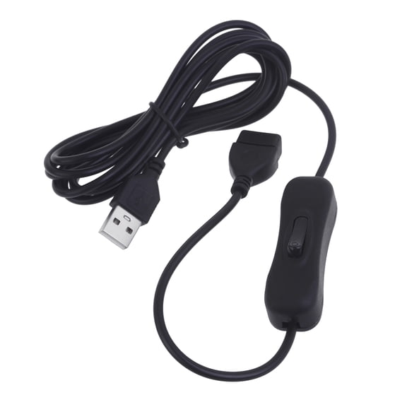 Male to Female USB Extension Cord with Button Control On Off Switchs Micro Extension Power Cable Fit for Travel Recorder