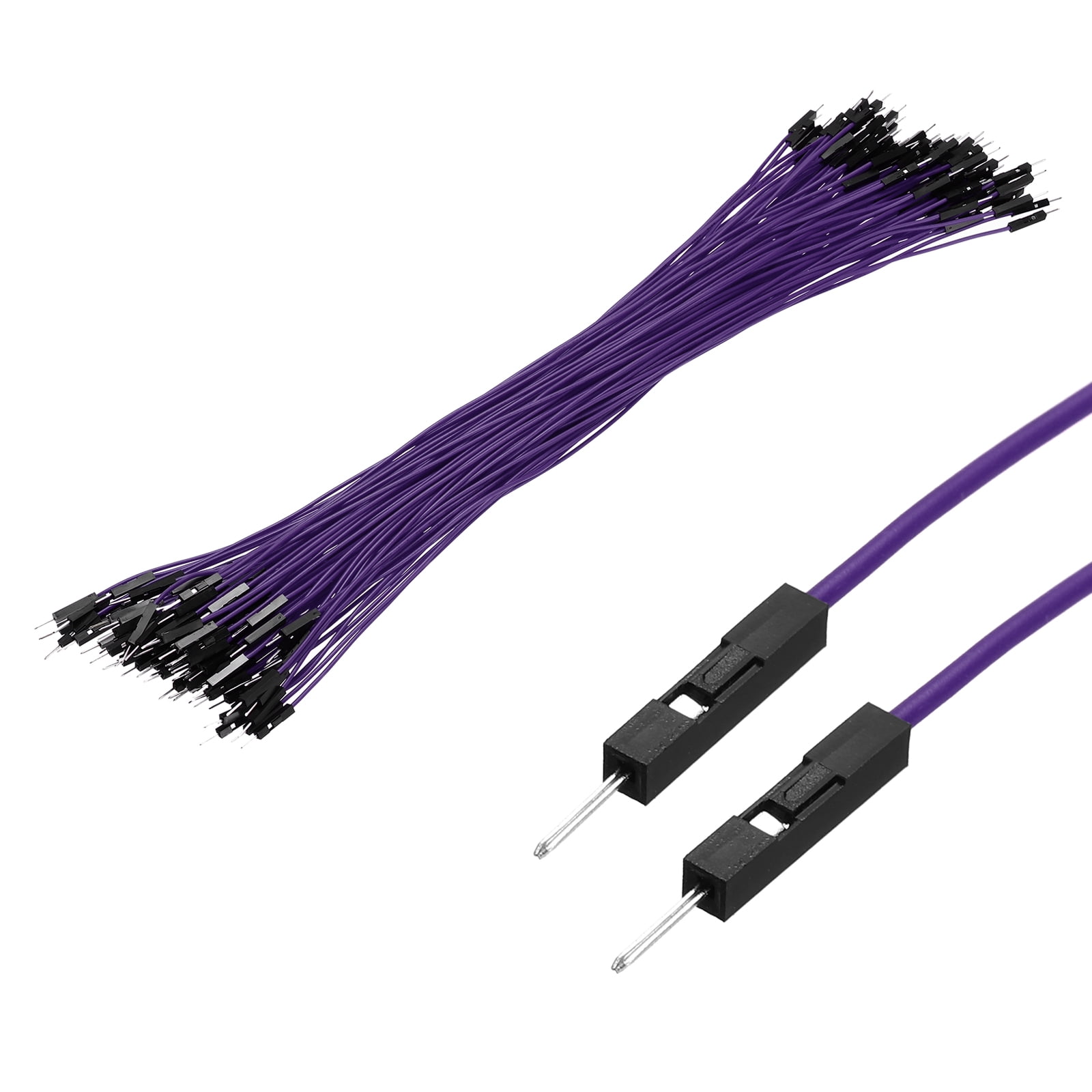 Male to Male 1Pin Breadboard Jumper Wire 2.54mm Pitch Cable 30cm 100 Pcs,Purple