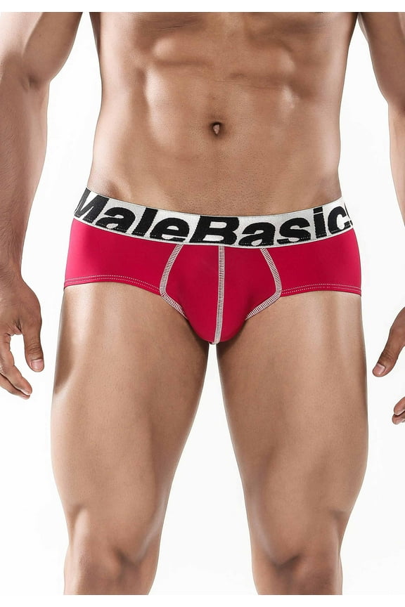 Men's Sports Performance Hip Brief-Red-Large