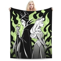 Maleficent Blanket Cozy Warm Flannel Throw Blanket for Living Room Bedroom Bed Sofa Car, All Seasons Fleece Blankets Gifts for Kids Teens Adults 40"X30"